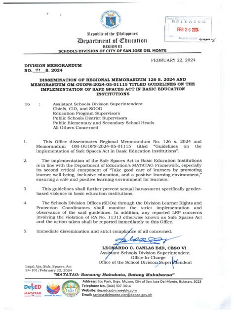 2024 Regional Memoranda .